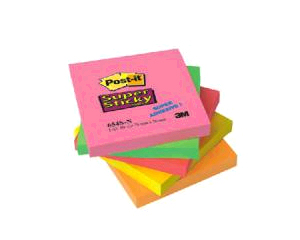 Piezmju lmlapia, 76*76mm, Neona krsas, Z veida, 100 lapas, Post-it